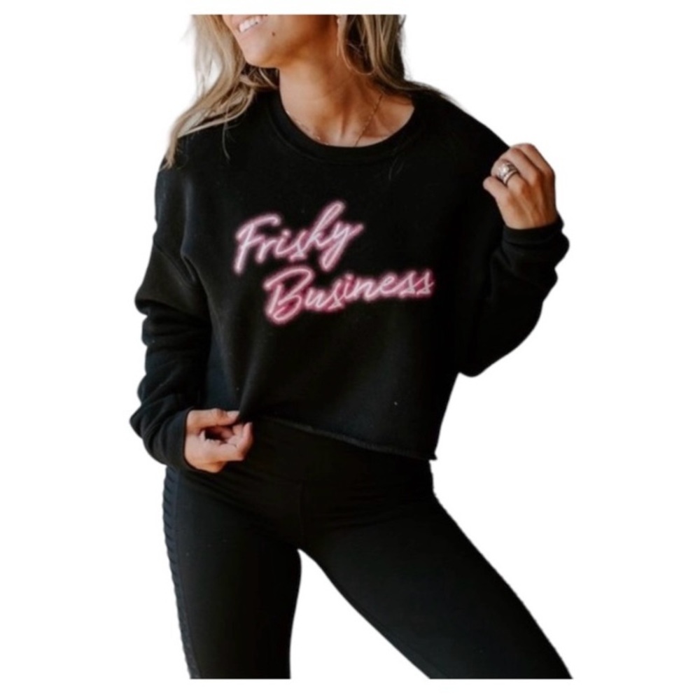 Kittenish Black Graphic Sweatshirt Sz L - Picture 2 of 6